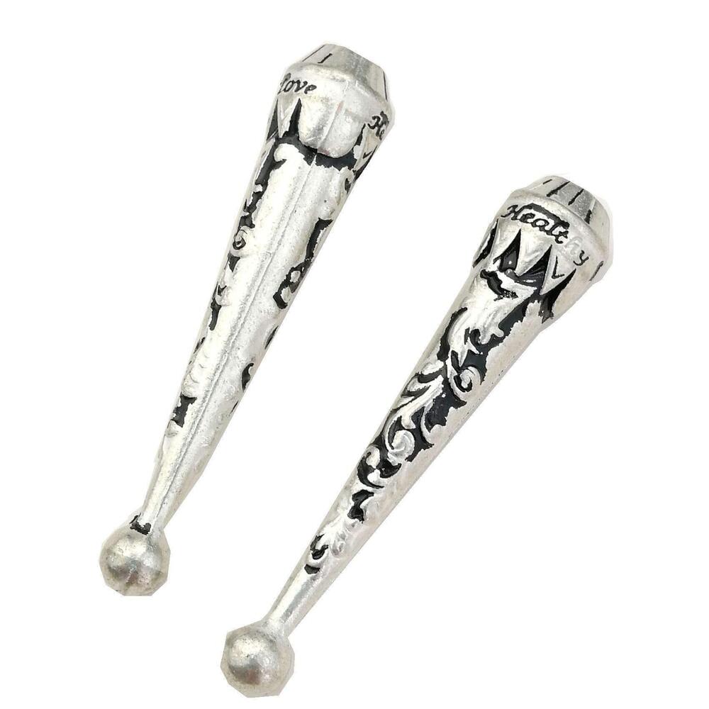 6778 Bolo Tie Tips Replacement End Caps 6 pcs 2.05inch long anituqe silver